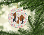 Biewer Terrier Merry Christmas Ceramic Ornament
