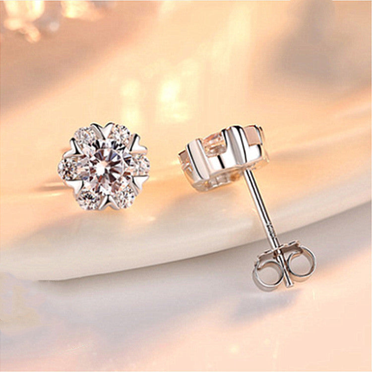 Silver Snowflake Earrings for Women, Christmas Gift