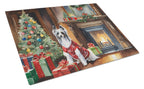 Chinese Crested Cozy Christmas Glass Cutting Board
