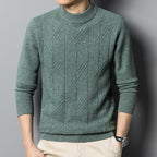 Men's Woolen Sweater with Padded Nine-Stitch Design