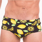 Men's Lemon Print Swim Briefs