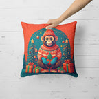 Monkey Christmas Throw Pillow