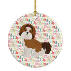 Imperial Shih Tzu Puppy Cut Merry Christmas Ceramic Ornament