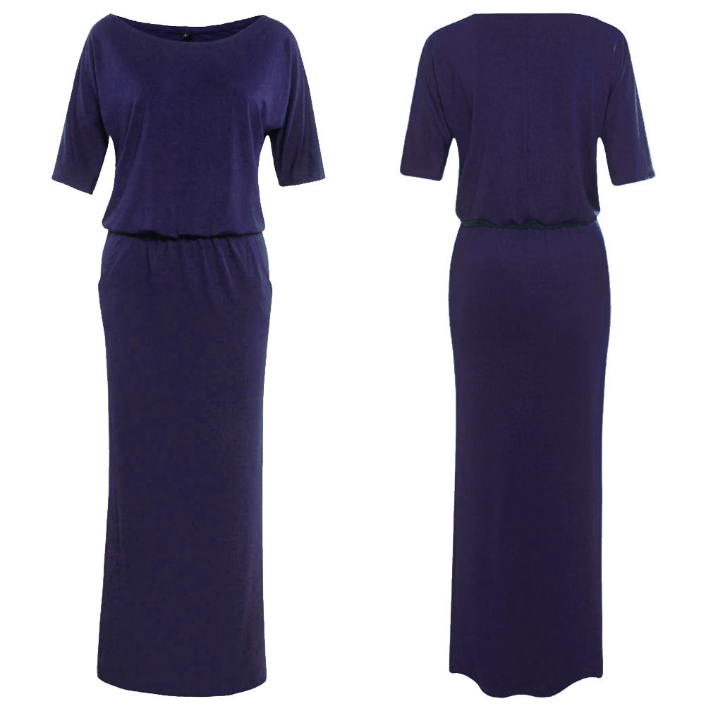 Summer Women's Dress with Side Slits and Pockets