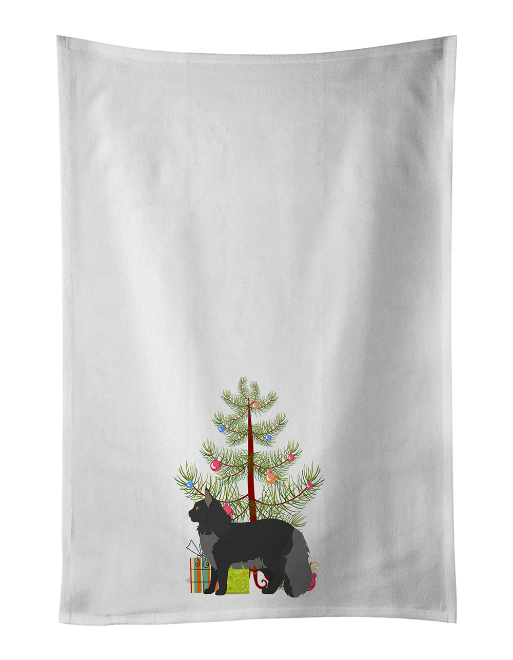 Maine Coon Cat Christmas Kitchen Towel Set of 2