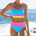 High-waisted Contrast Two-piece Bikini