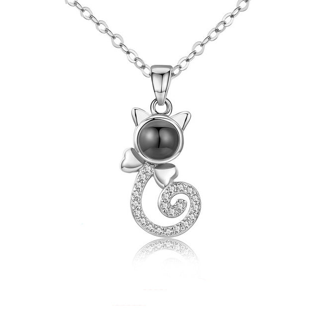 Cat Projection Pendant Necklace