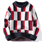 Men's Multicolor Round Neck Simple Knit Sweater