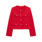 Fashion Casual All-match Flip Trim Short Coat