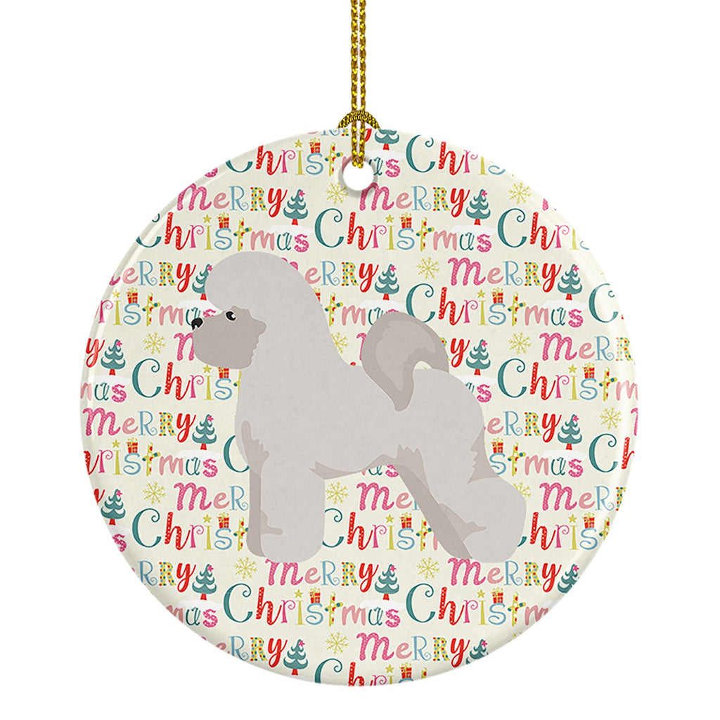 Bichon Frise Merry Christmas Ceramic Ornament