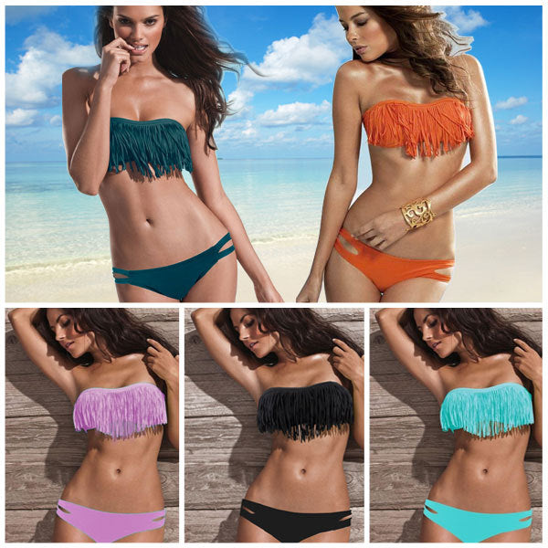 Fashionable Bikini Swimsuit with Fringe for Women