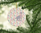 Ukrainian Levkoy Cat Christmas Ceramic Ornament