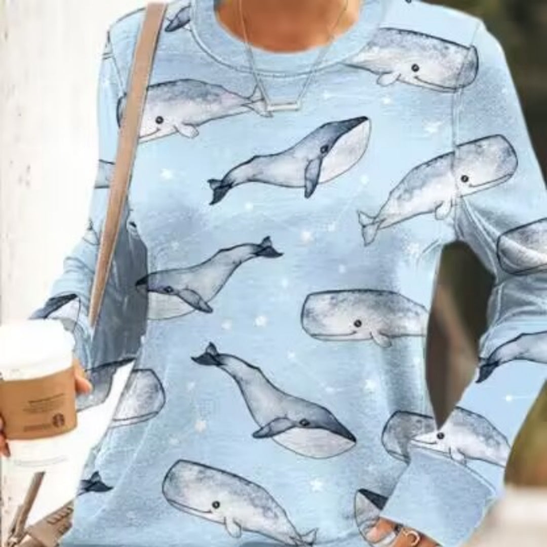 Printed Crew Neck Sweatshirt for Men and Women | Streetwear