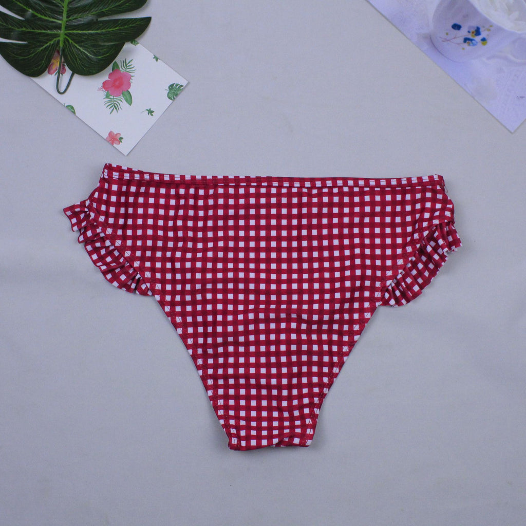 2019 New Sexy Plaid Bikini with Ruffled Straps
