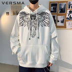 VERSMA Vintage White Hoodie for Men and Women | Streetwear