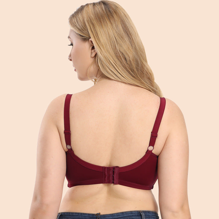 Plus Size Soft Seam Solid Push Up Bralette - Elegant Fit