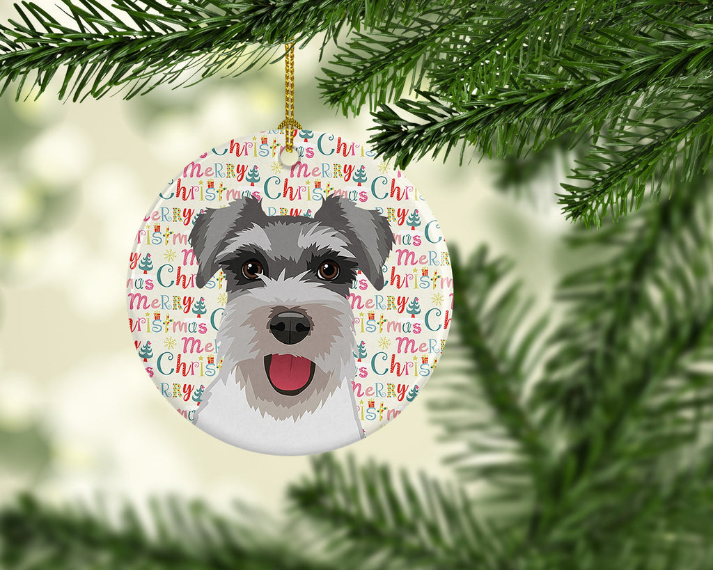 Schnauzer Salt and Pepper #3 Christmas Ceramic Ornament