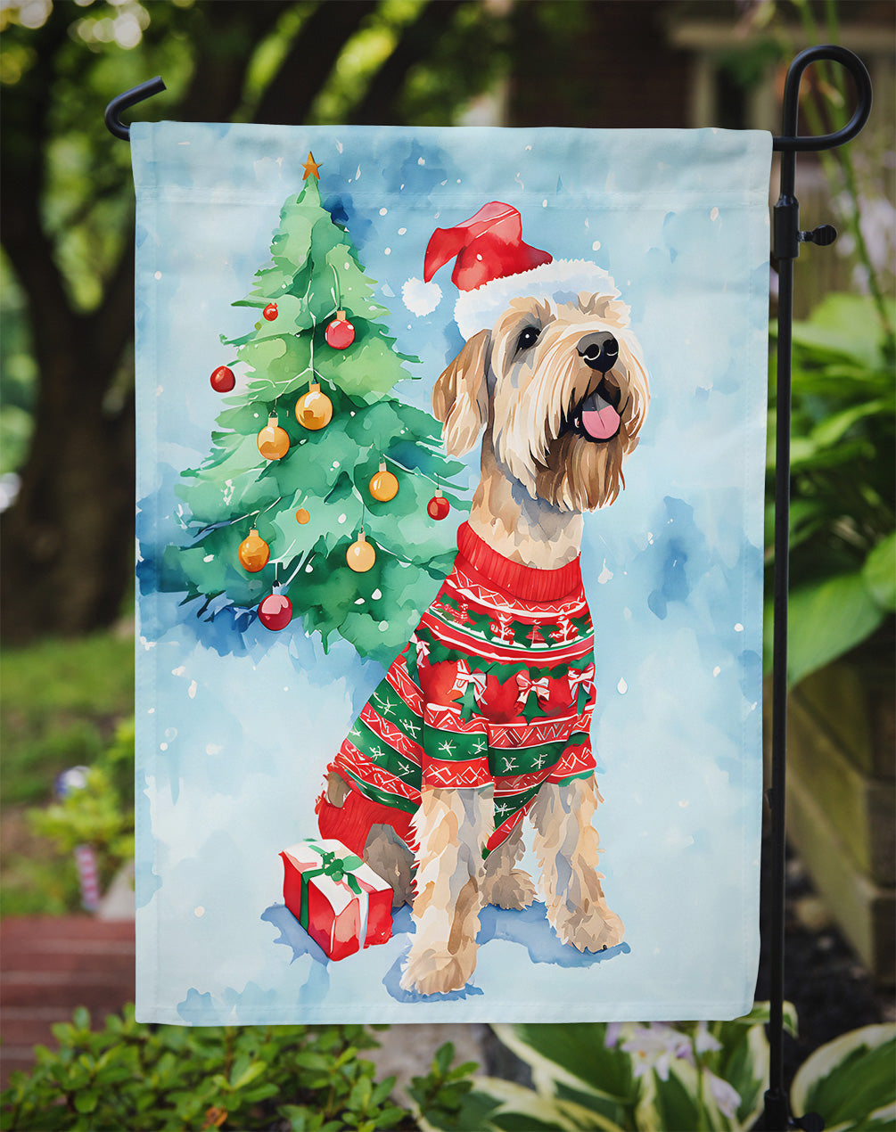 Wheaten Terrier Christmas Garden Flag