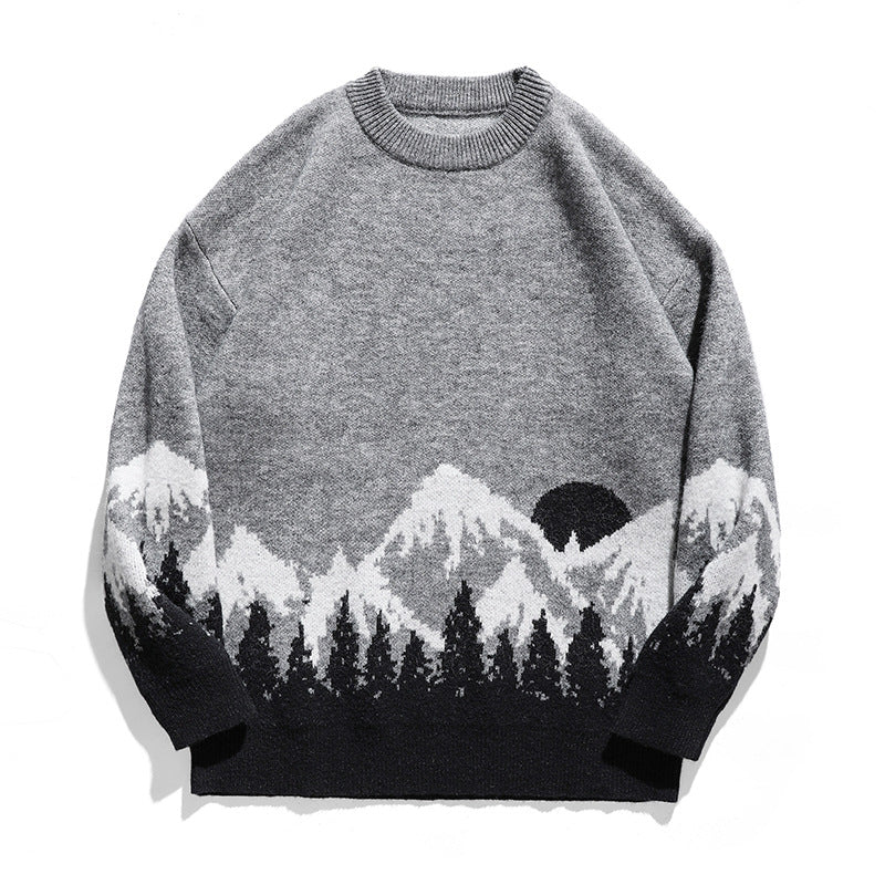 Plus Size Men's Crew Neck Sweater for Autumn/Winter