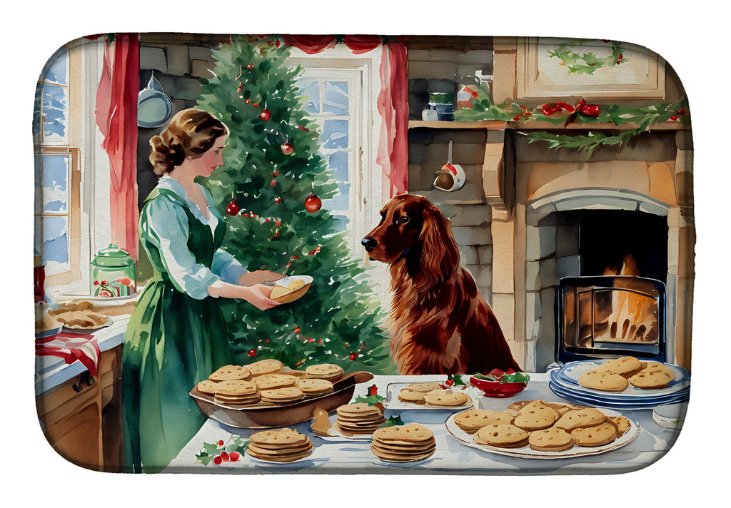 Irish Setter Christmas Cookies Dish Drying Mat