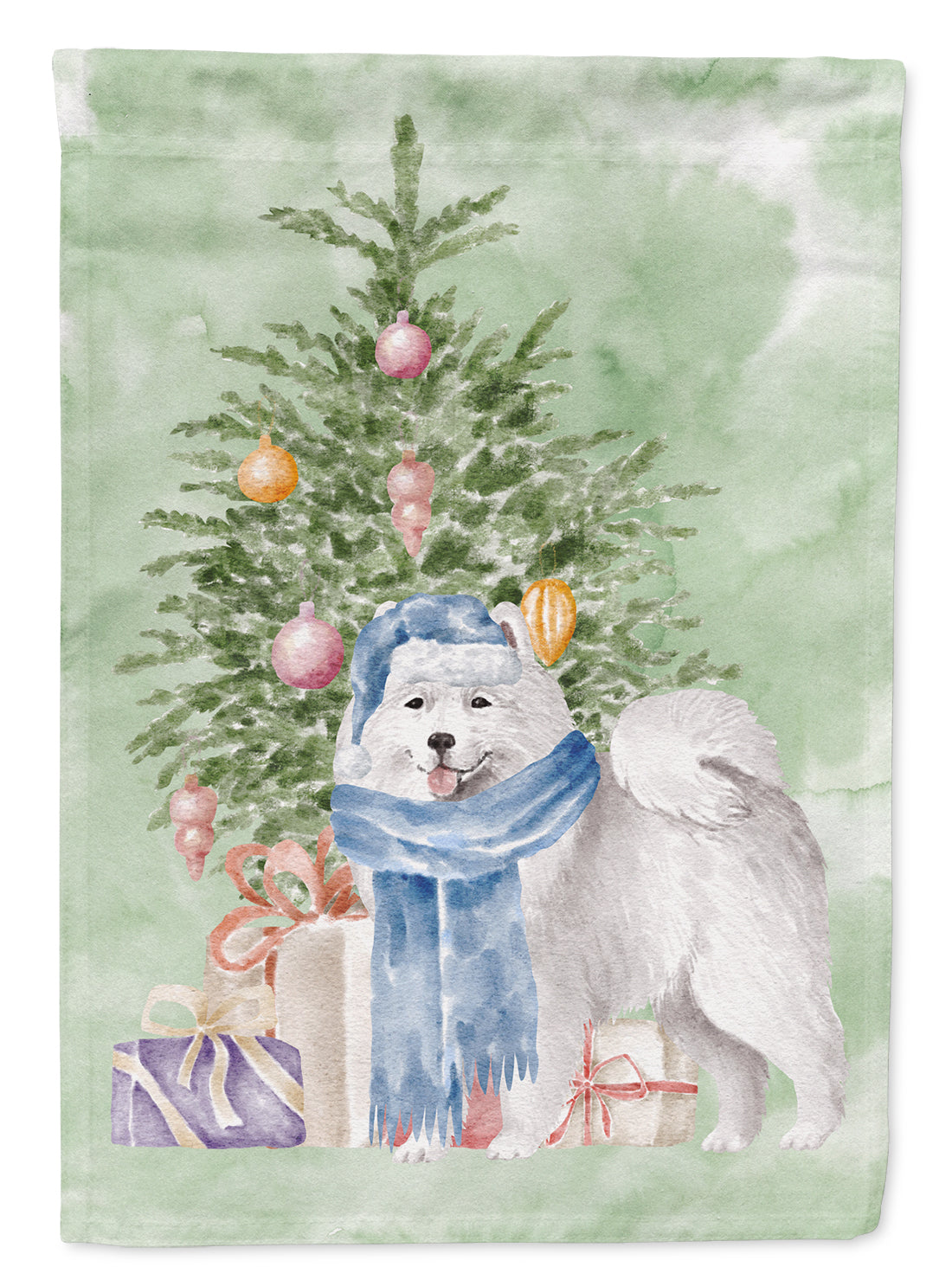 Samoyed #2 Christmas Presents and Tree Garden Flag