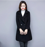 Mid-Length Slimming Woolen Coat for Women