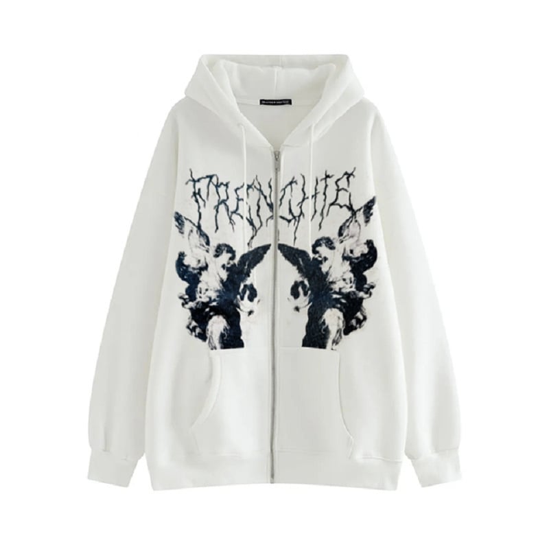 Loose Street Sports Zipper Hoodie for Commuters | Streetwear