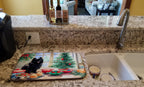 Pomeranian Christmas Cookies Dish Drying Mat