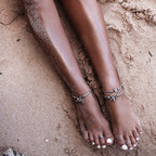 Beaded Cord Anklet with Charm