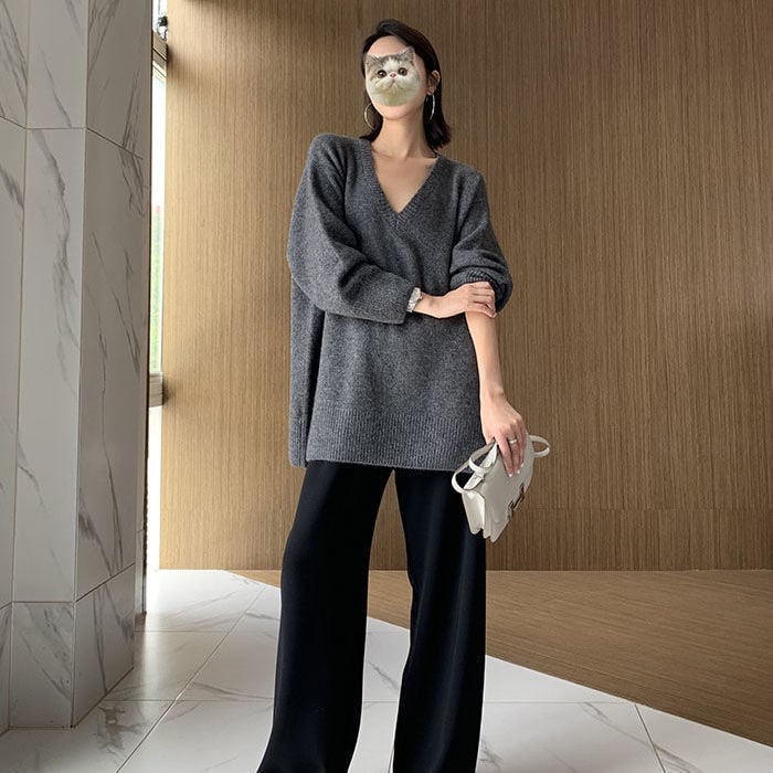 Three-Dimensional Casual Soft Waxy Sweater