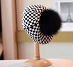 Wool Octagonal Small Square Grid Beret Hat | Embroidered Cap