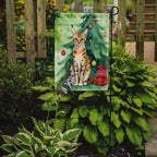 Serengeti Cat By the Christmas Tree Garden Flag