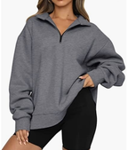 Casual Half-Zipper Pullover Top | Streetwear