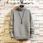 Men's High-Neck Thick Knit Warm Sweater