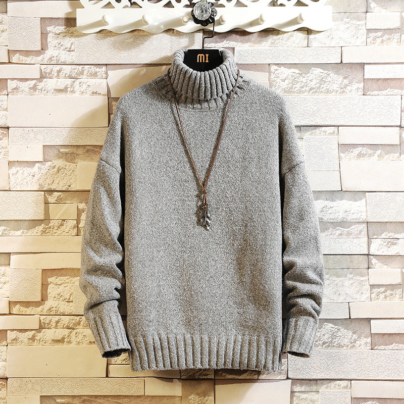 Men's High-Neck Thick Knit Warm Sweater