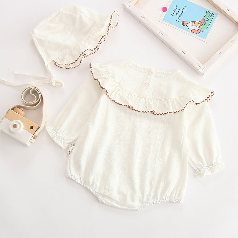 2020 Spring Korean Baby Ruffle Collar Bodysuit