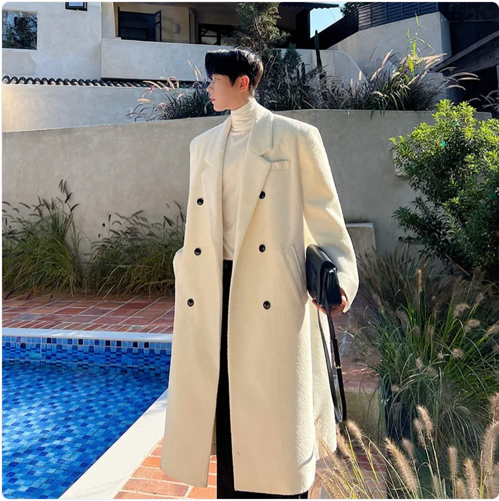 Double Breasted Temperament Woolen Coat