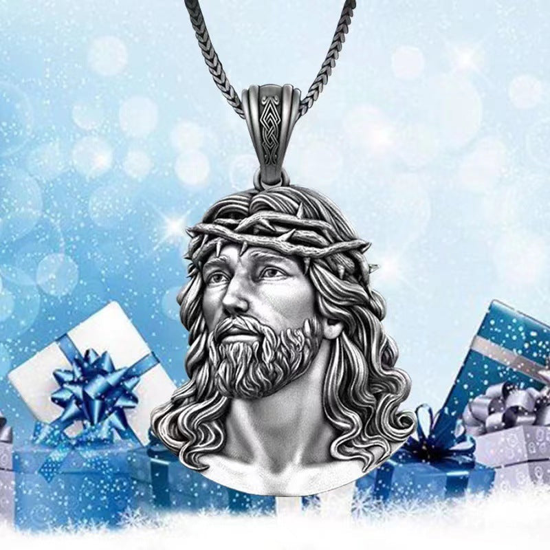Jesus Face Pendant Necklace