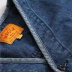 2024 Japanese Retro V-Neck Denim Jacket for Men