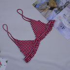 2019 New Sexy Plaid Bikini with Ruffled Straps