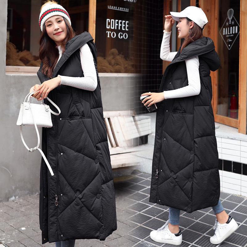 Women's Thickened Mid-Length Down Vest Jacket