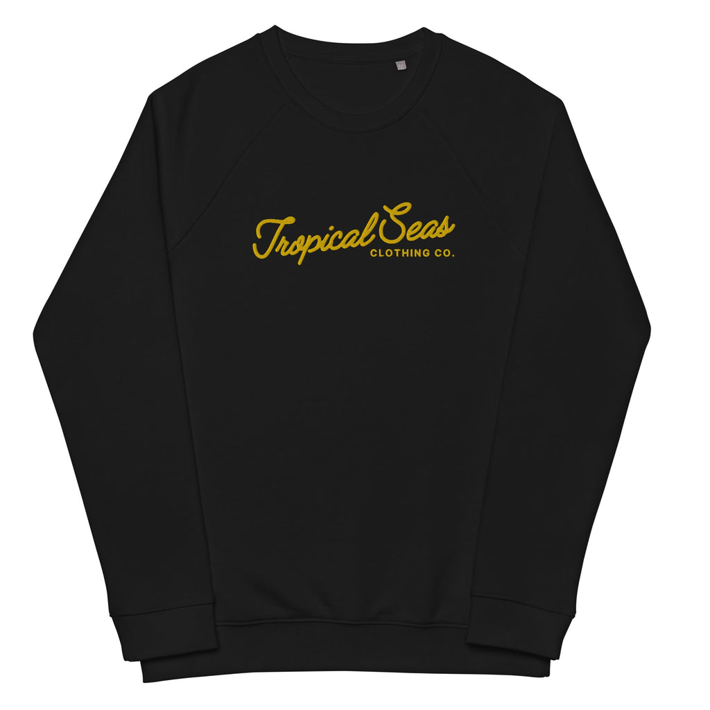 Embroidered Tropical Seas Organic Raglan Sweatshirt | Streetwear