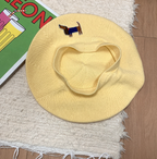 Cute Embroidered Puppy Thin Knit Hat for Women