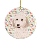 Doodle Cream #1 Christmas Ceramic Ornament