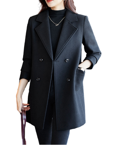 Black Double Breasted Women's Suit Jacket for Fall/Winter