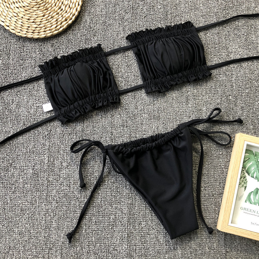 Hollow Strap Exposed Bikini in Candy Colors