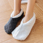 Solid Color Lamb Fleece Floor Socks for Fall & Winter
