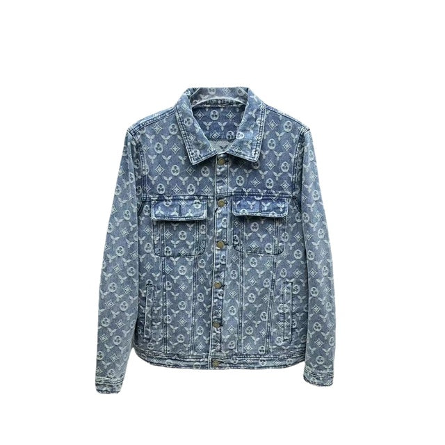 Men's Denim Jacket - Thick Cotton Outerwear for Winter