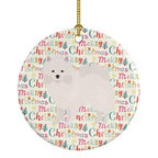 American Eskimo Merry Christmas Ceramic Ornament