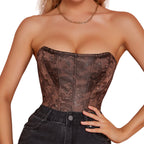 Strapless Heart Neck Bodysuit with Zippered Bustier